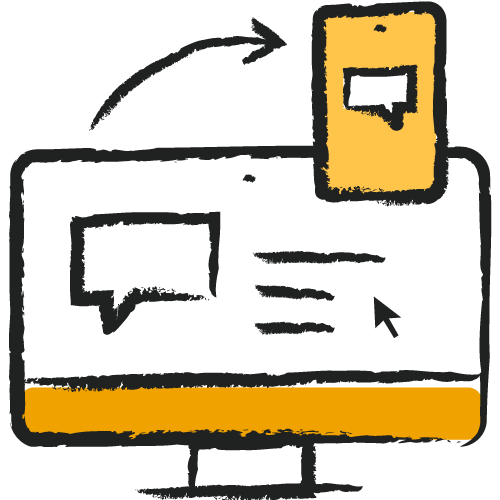 icon one on one yellow desktop and phone 