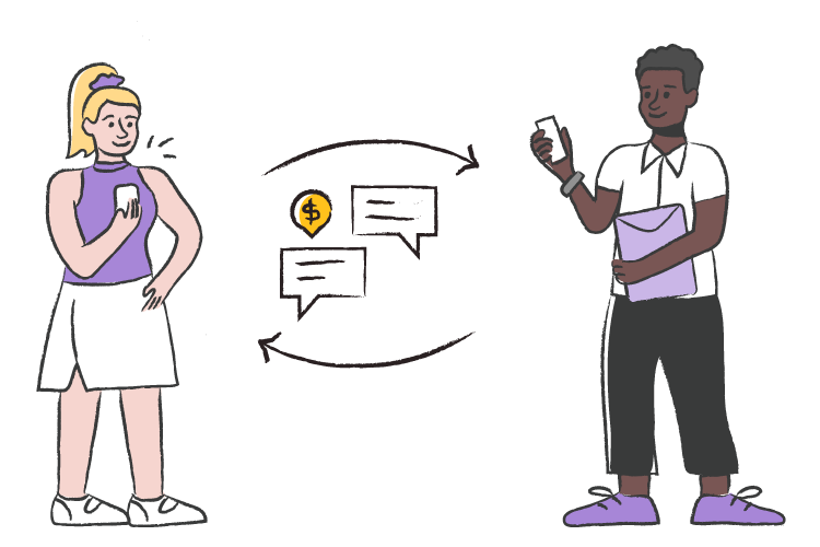 MessageDesk Figures showing sms payment processing